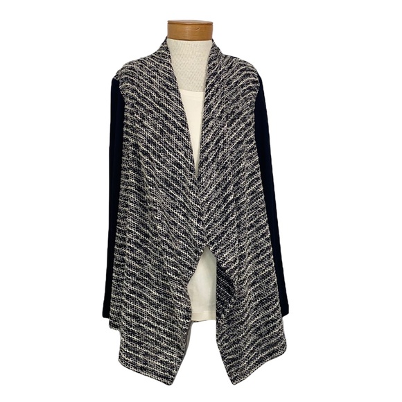 LOGO By Lori Goldstein Boucle Flyaway Cardigan Small - Picture 2 of 7